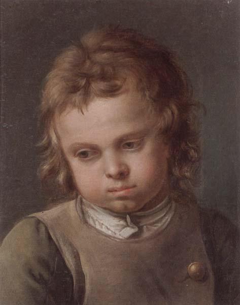 unknow artist Portrait of a young boy,head and shoulders,wearing a grey smock and a green shirt